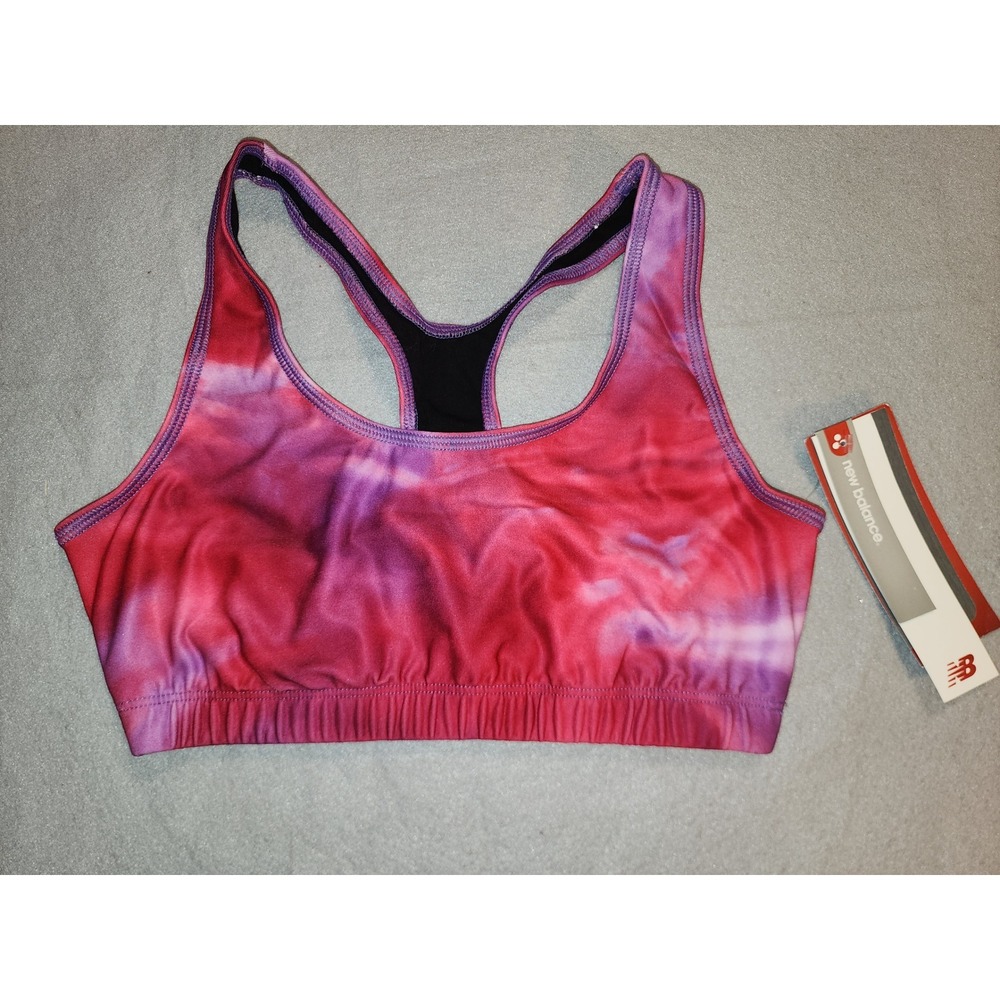 New Balance Sports Bra Womens Medium Pink NWT Tie Dye Racerback Activewear